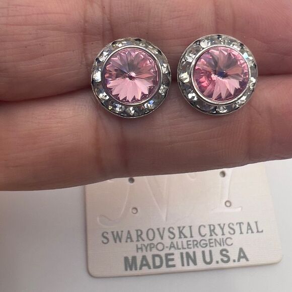 Aurora Swarovski Crystal Stud Earrings (New on Card) - Picture 3 of 7